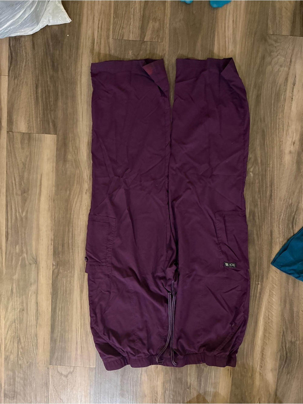 koi Women's Scrub Cargo Pants in Plum